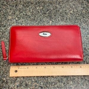 Dooney & Bourke Red Leather Fully Zipped Organizer Wallet Never Carried